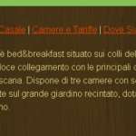 footer sito web bed and breakfast