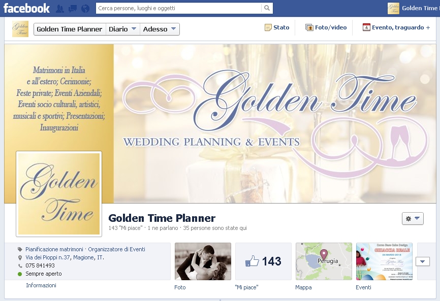 pagina facebook aziendale wedding planner