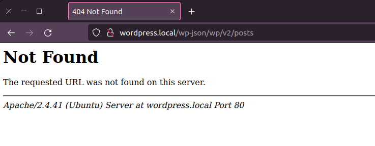 wordpress errore rest api not found