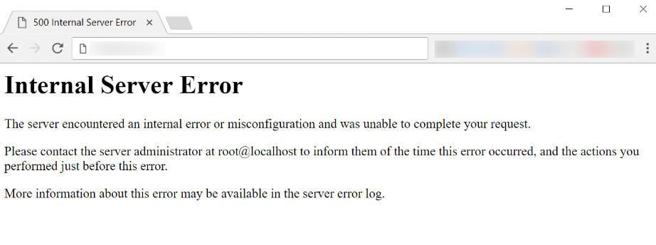 500 internal server error