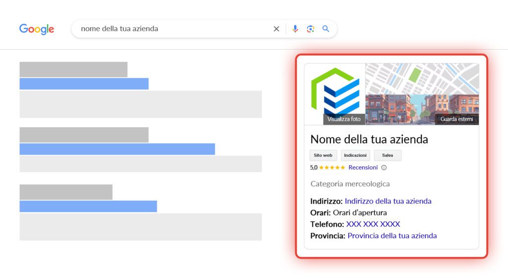 riquadro azienda google maps risultati di ricerca