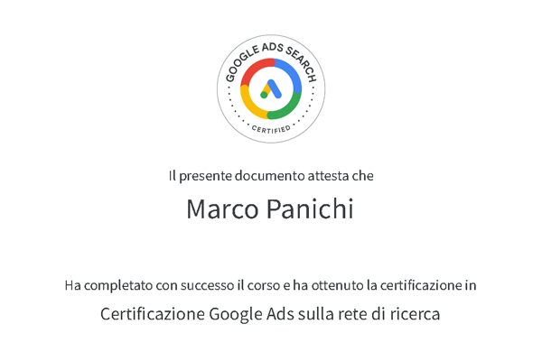 certificato google ads