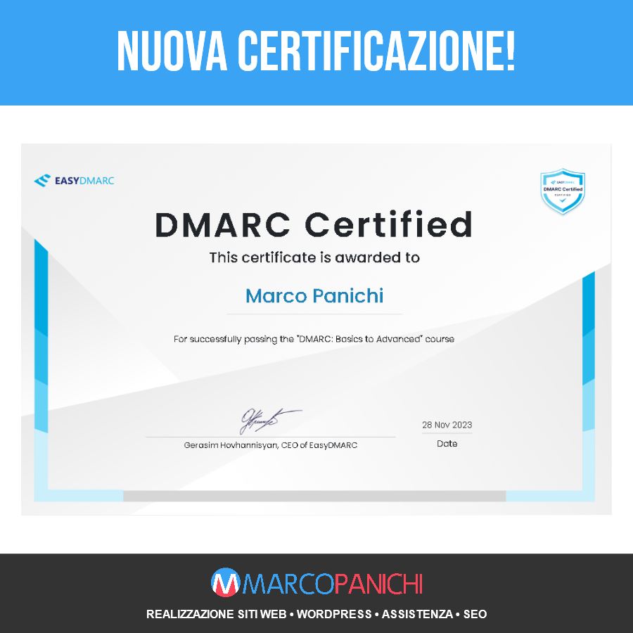 CERTIFICAZIONE DMARC SITI WEB MESSAGGI PIU SICURI