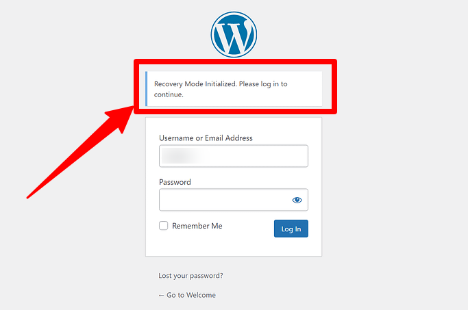 recovery mode wordpress
