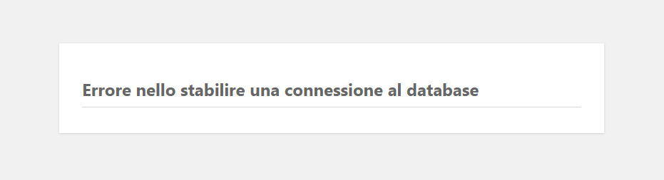 wordpress errore nello stabilire una connessione al database